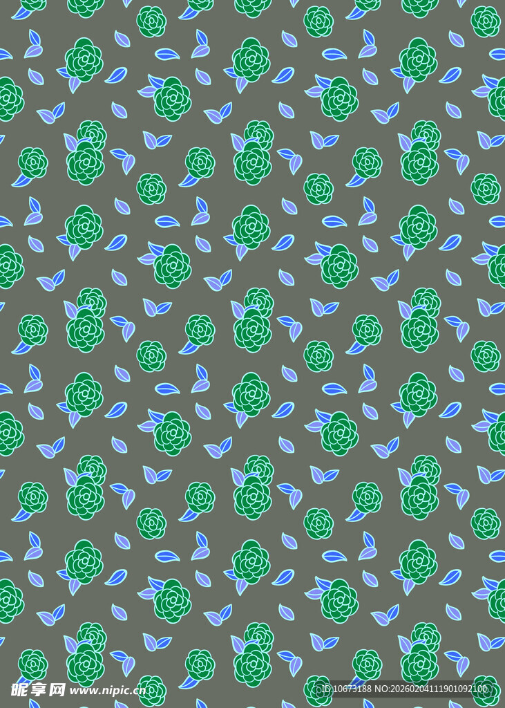 绿色花卉图案背景纹理