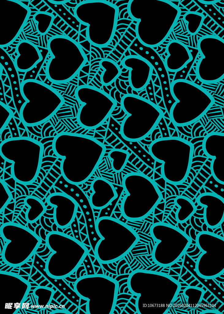 心形蕾丝花纹图案背景