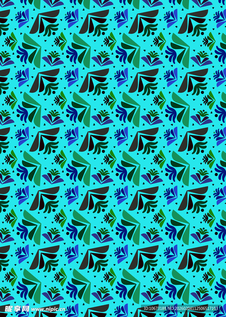 蓝绿交织几何图案纹理