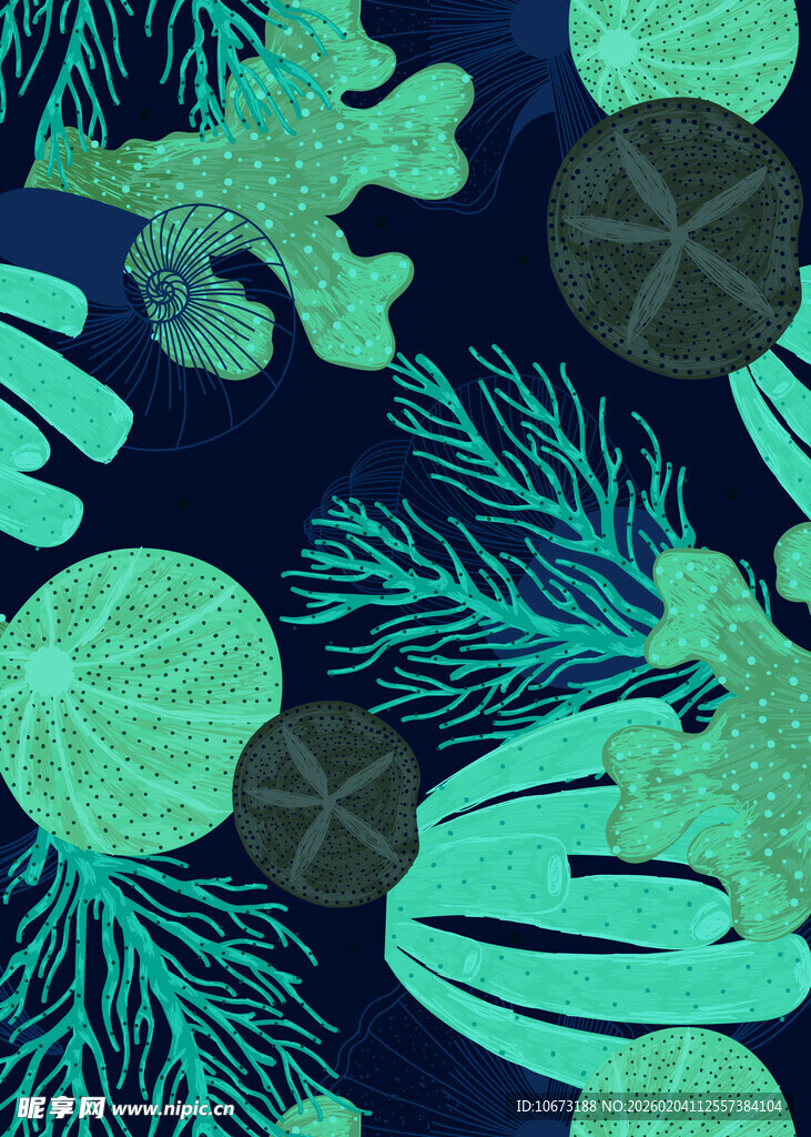 深海植物图案 