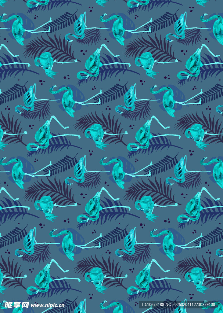 蓝绿几何图案无缝背景图