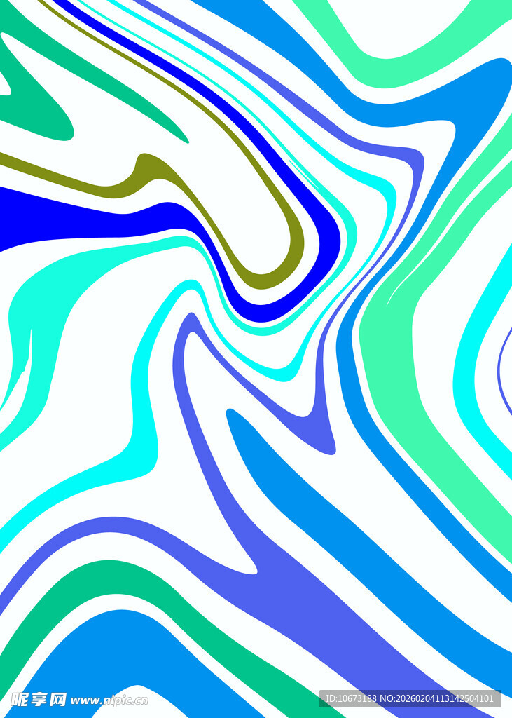 蓝绿渐变抽象流体图案