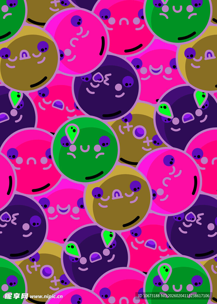 多彩笑脸图案背景