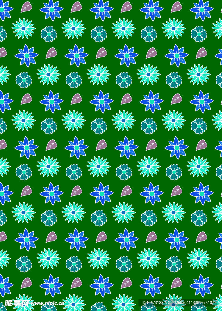 绿色花卉图案背景纹理