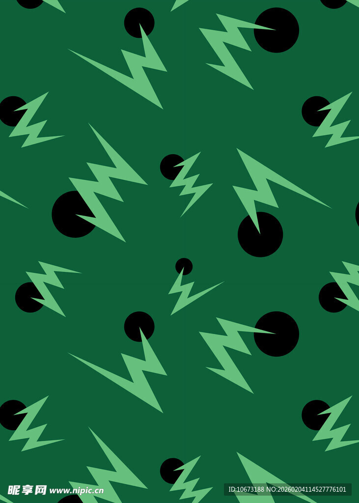 绿色闪电圆点图案背景