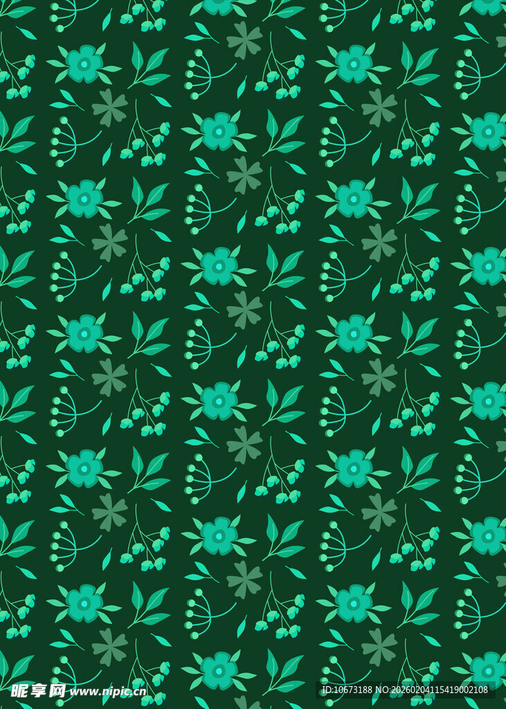 绿色花卉植物图案背景