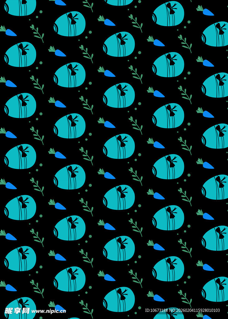 蓝色图案黑色背景纹理