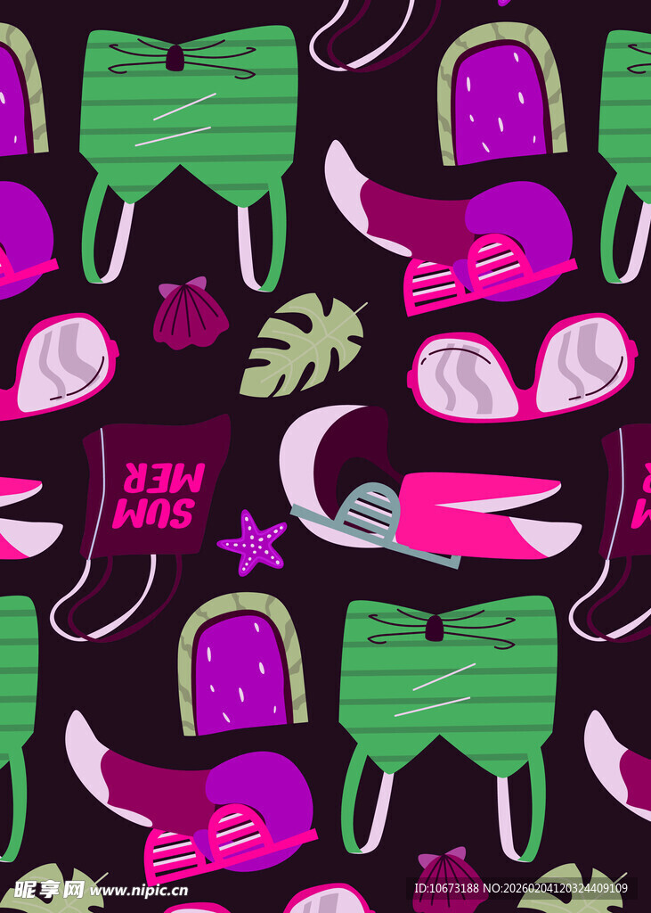 多彩运动风图案设计