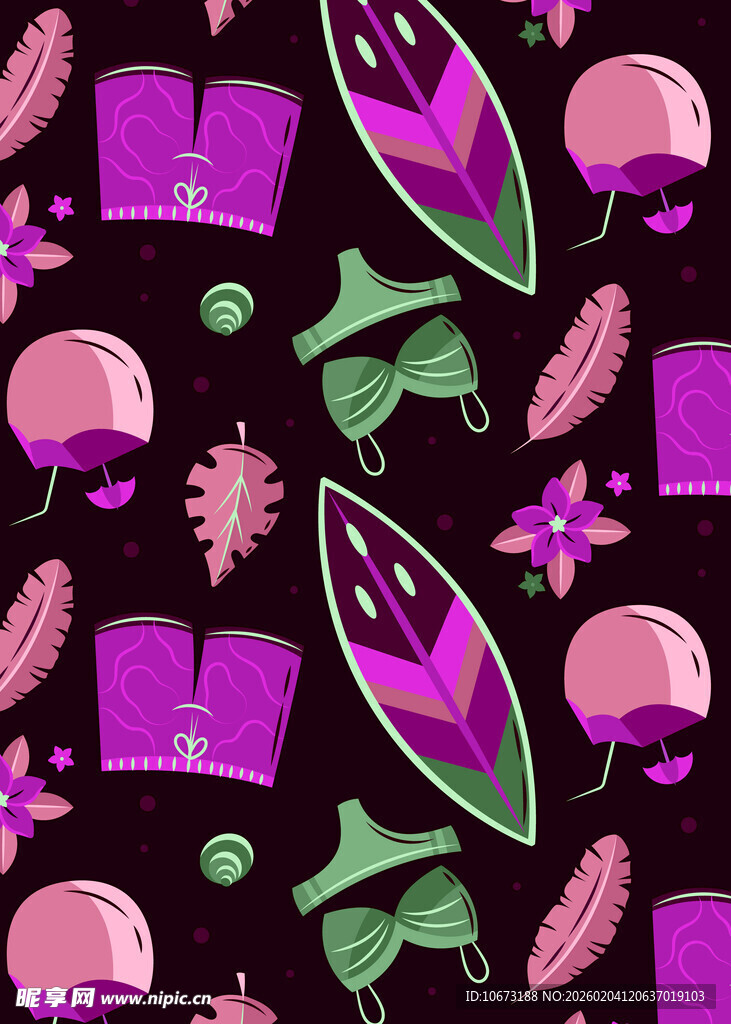 多彩热带风图案设计元素