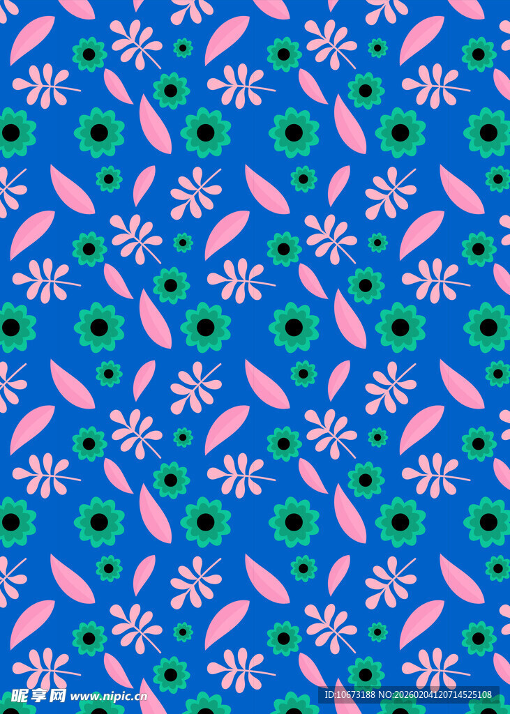 蓝色底多彩图案装饰纹理