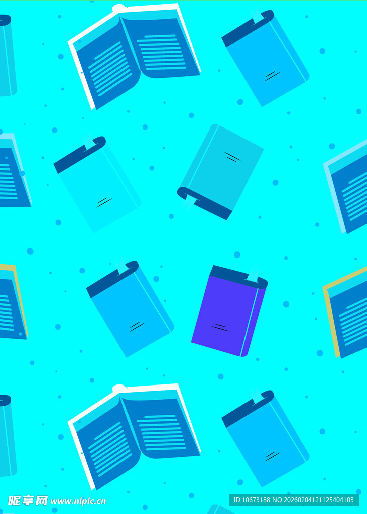 蓝色书本图案背景设计