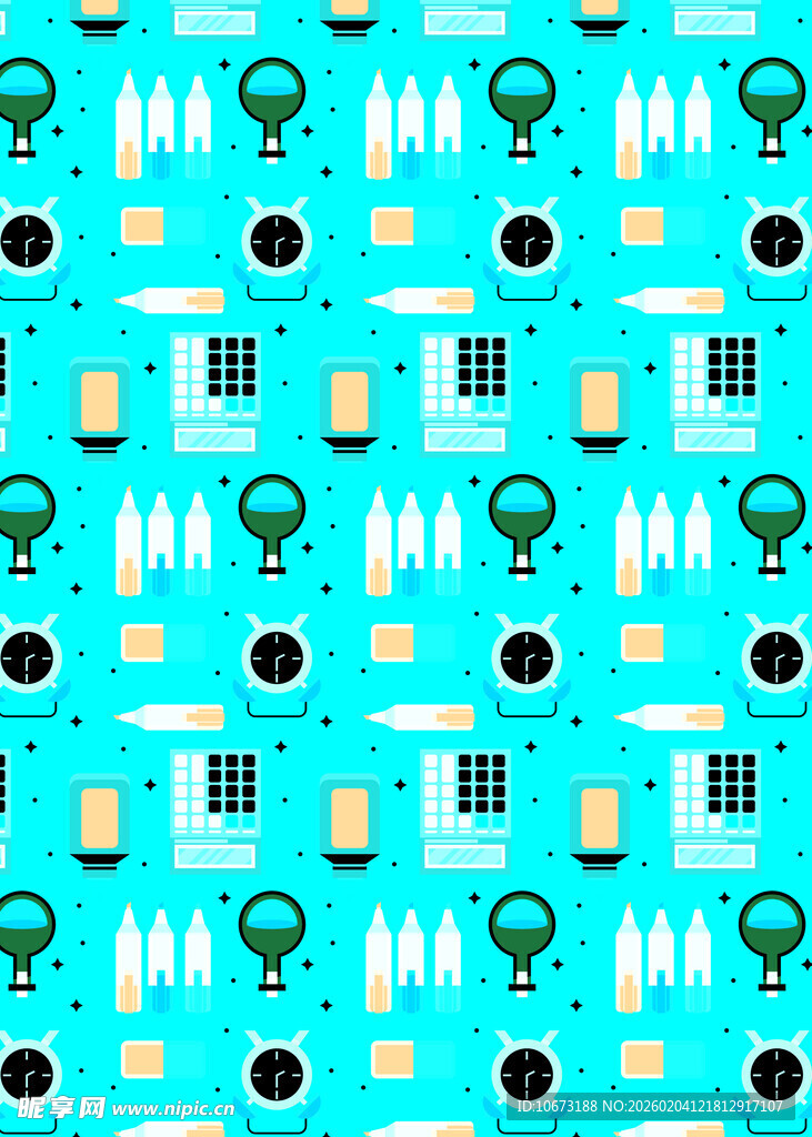 环保元素无缝图案设计