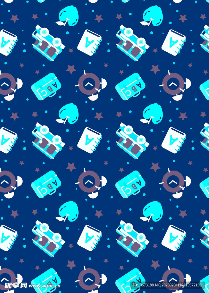 蓝色科技元素无缝图案背景