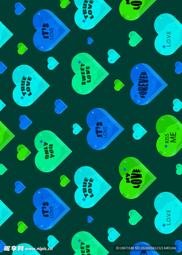 爱心字母图案背景