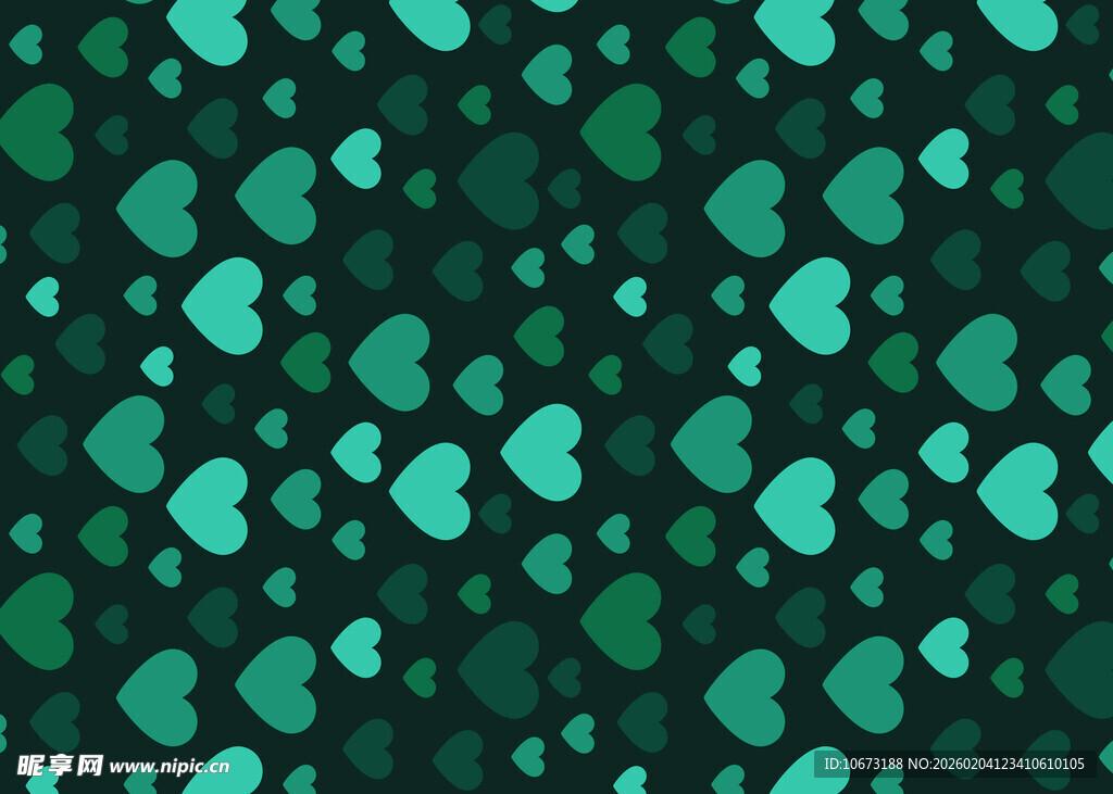 绿色心形图案背景纹理