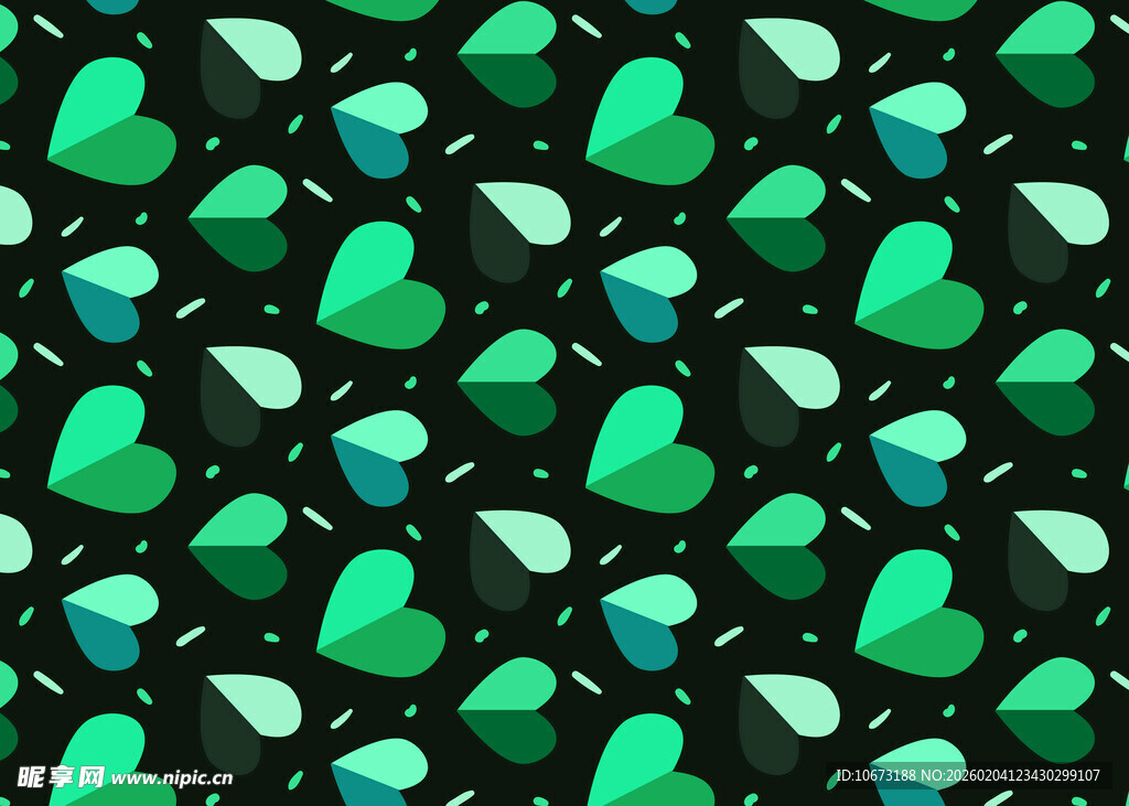 绿色心形图案背景纹理