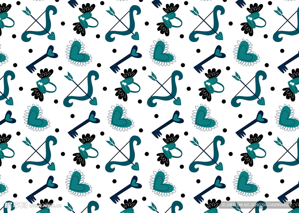 弓箭图案无缝背景设计