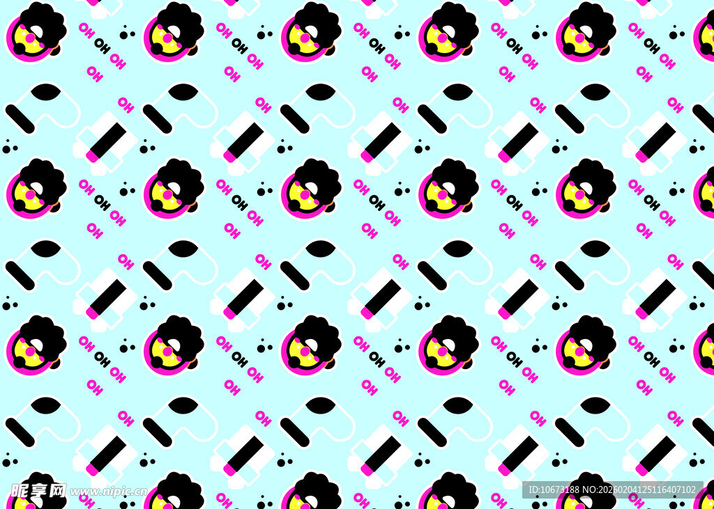 卡通人物图案背景纹理