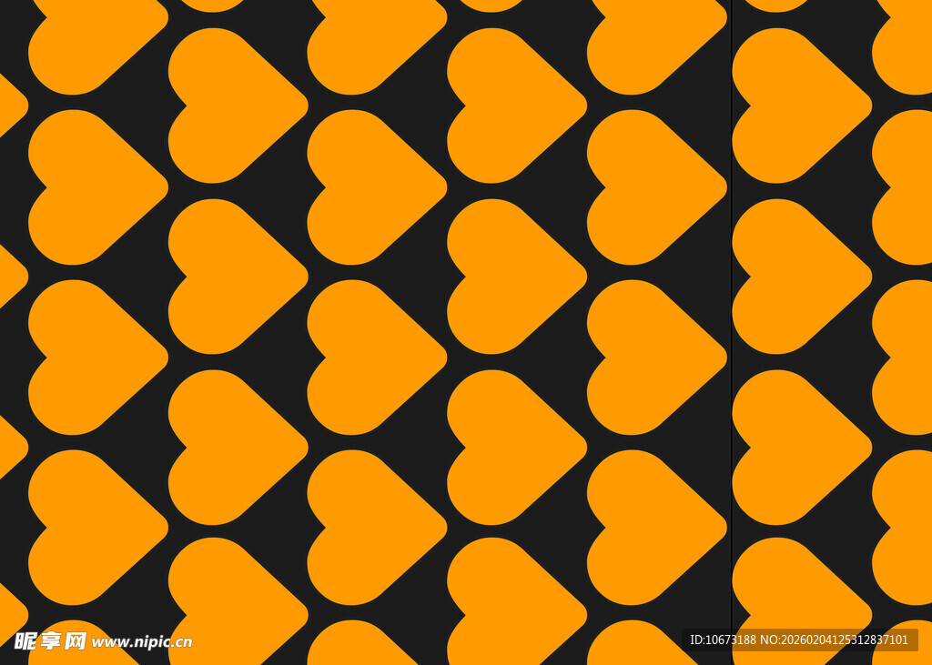 橙色心形图案背景纹理