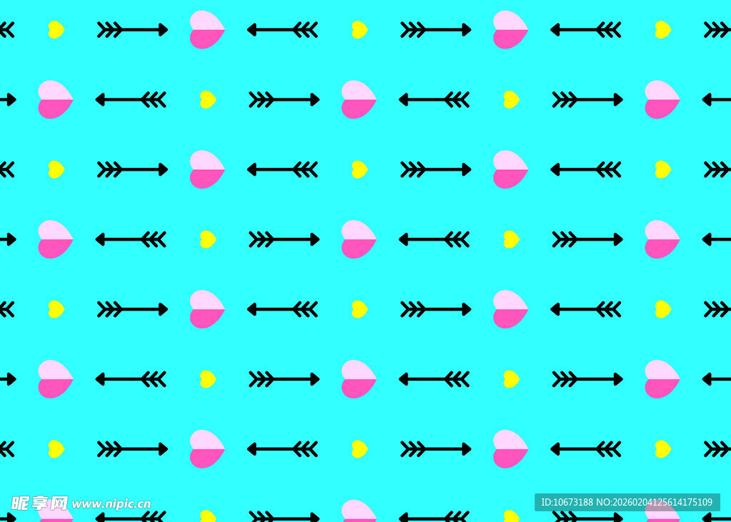 蓝底粉黄图案无缝背景