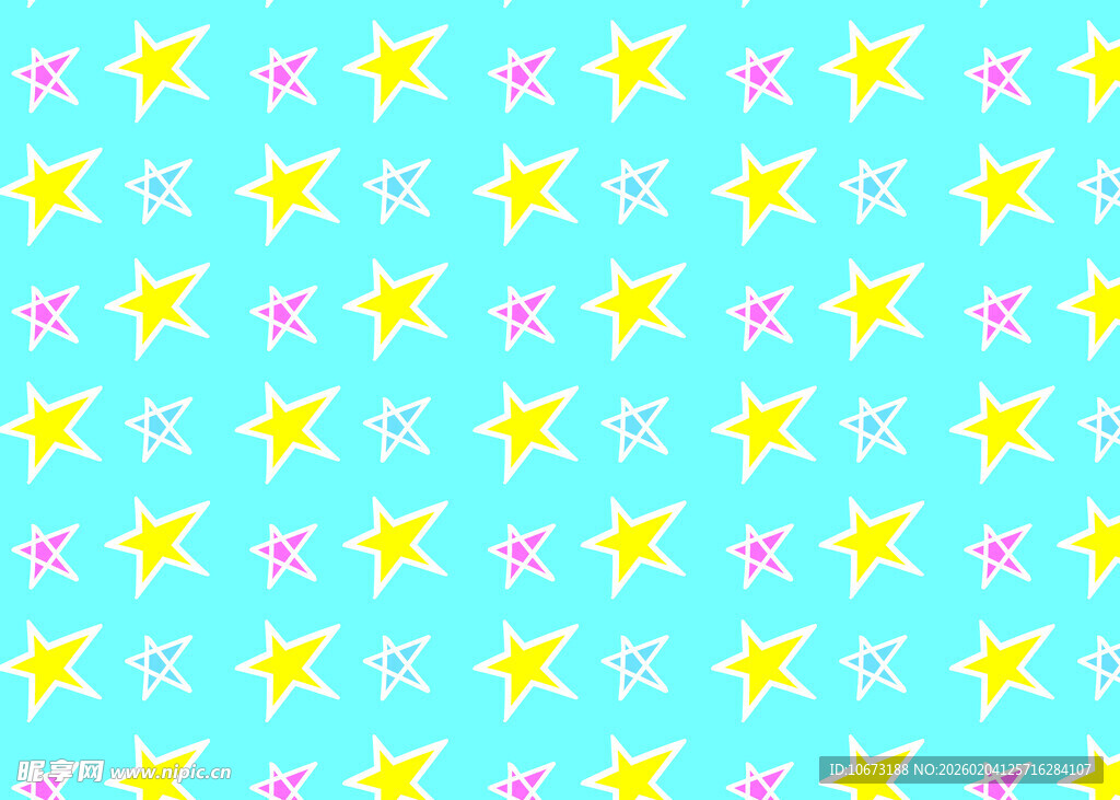 蓝底星星花卉图案背景