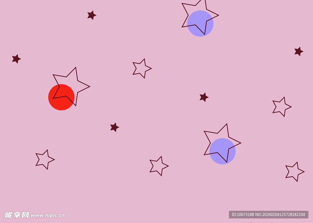 粉色背景上的星星与圆球