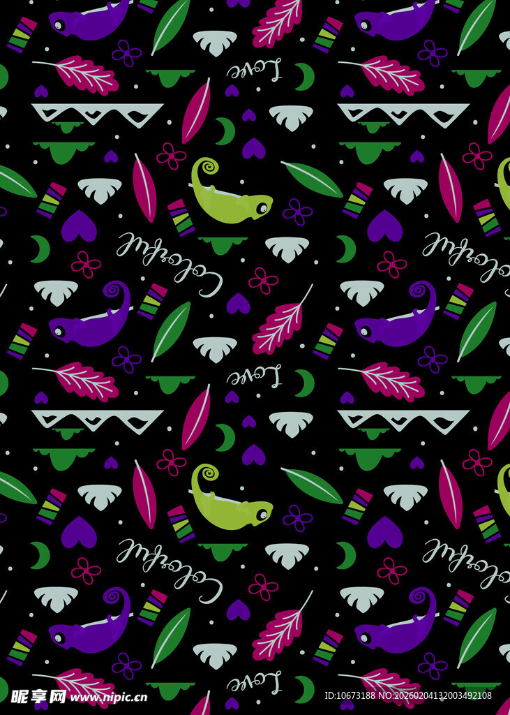 多彩鸡尾酒辣椒图案背景