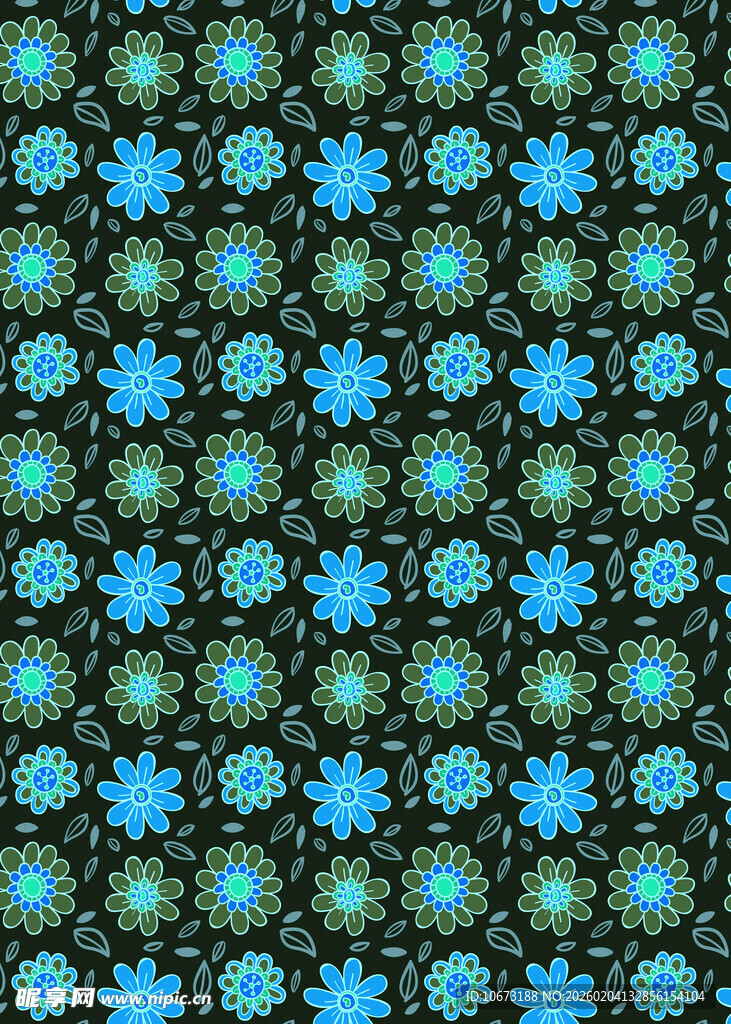 蓝绿相间几何花纹图案