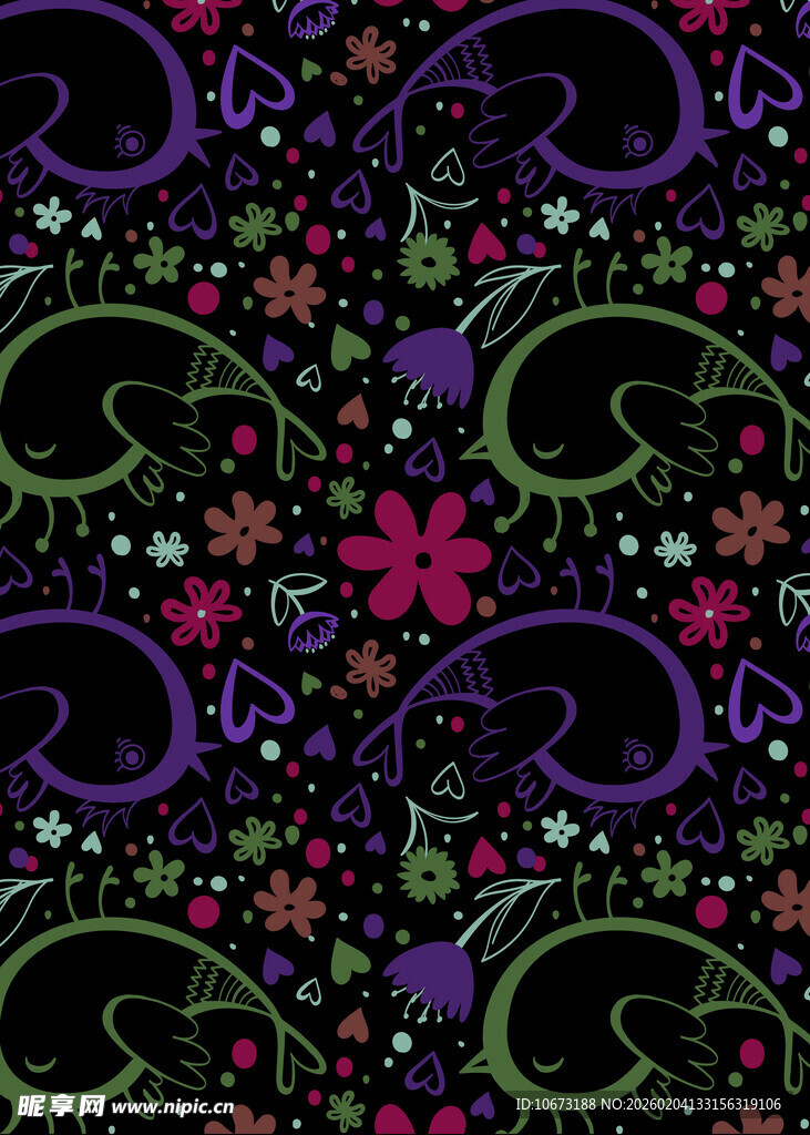 奇幻花纹图案背景