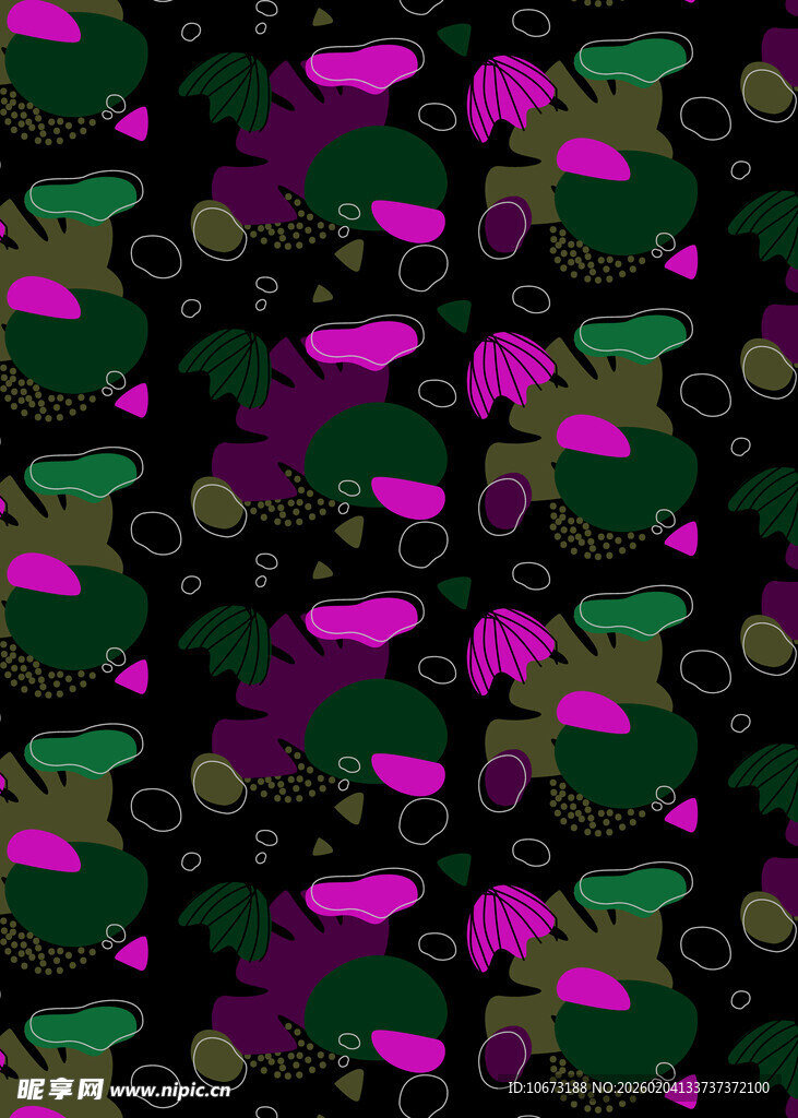 多彩抽象花卉图案背景