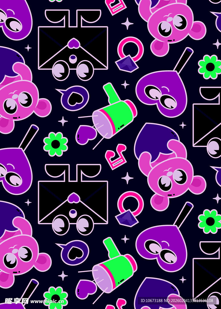 多彩卡通图案背景