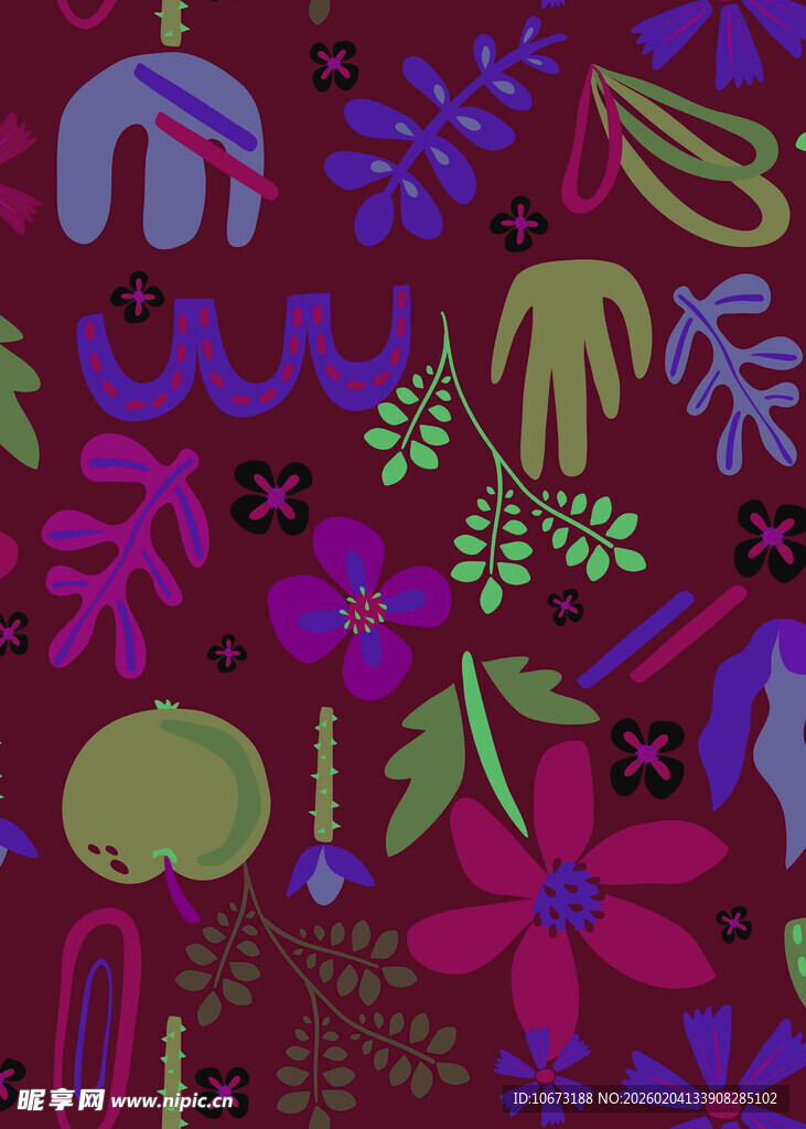 多彩抽象手绘图案设计