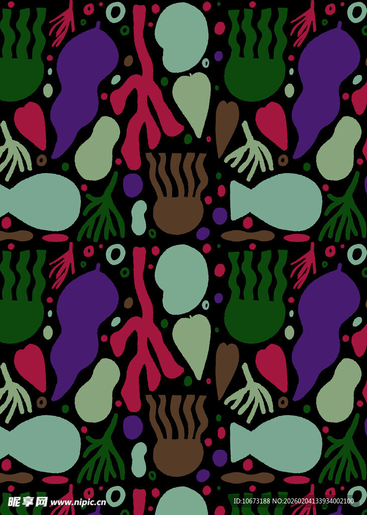 抽象多彩手形图案设计