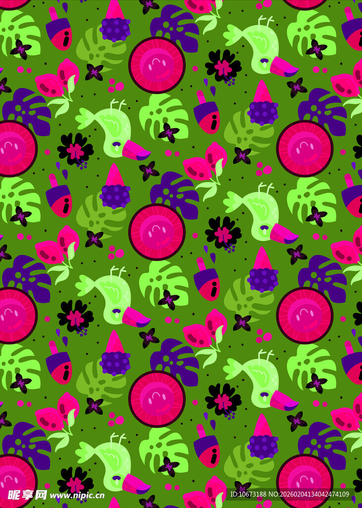 多彩花卉动物图案纹理