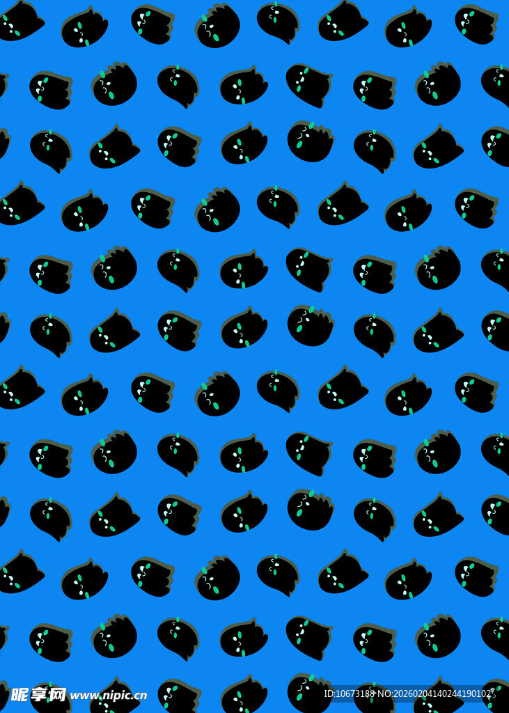 蓝色背景上的黑色圆形图案