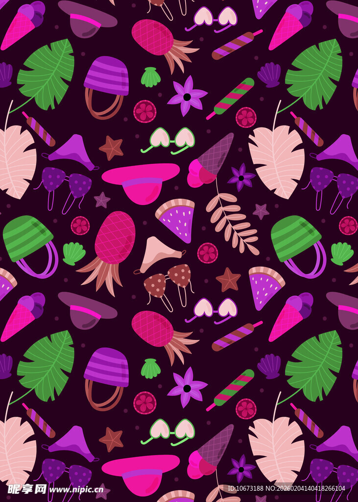 多彩奇幻海洋生物图案