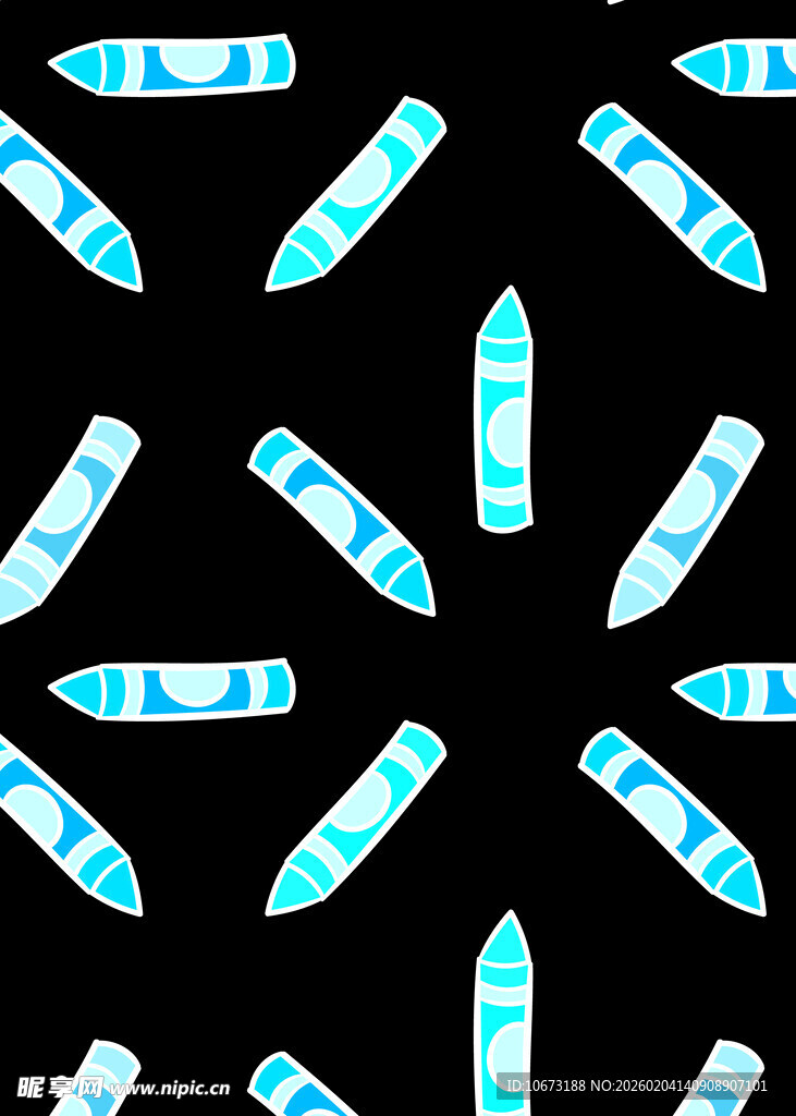 蓝白火箭图案无缝背景