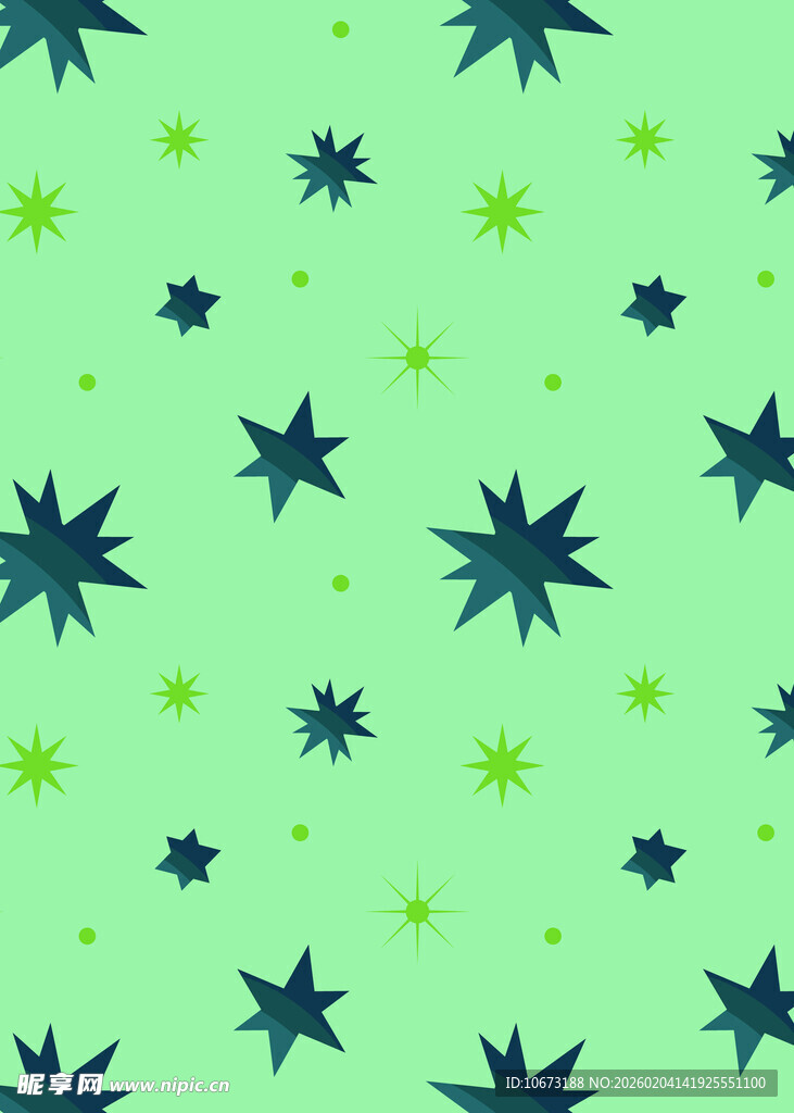 绿色背景星星图案纹理