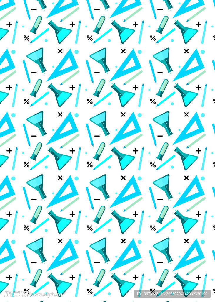 蓝绿三角几何图案背景