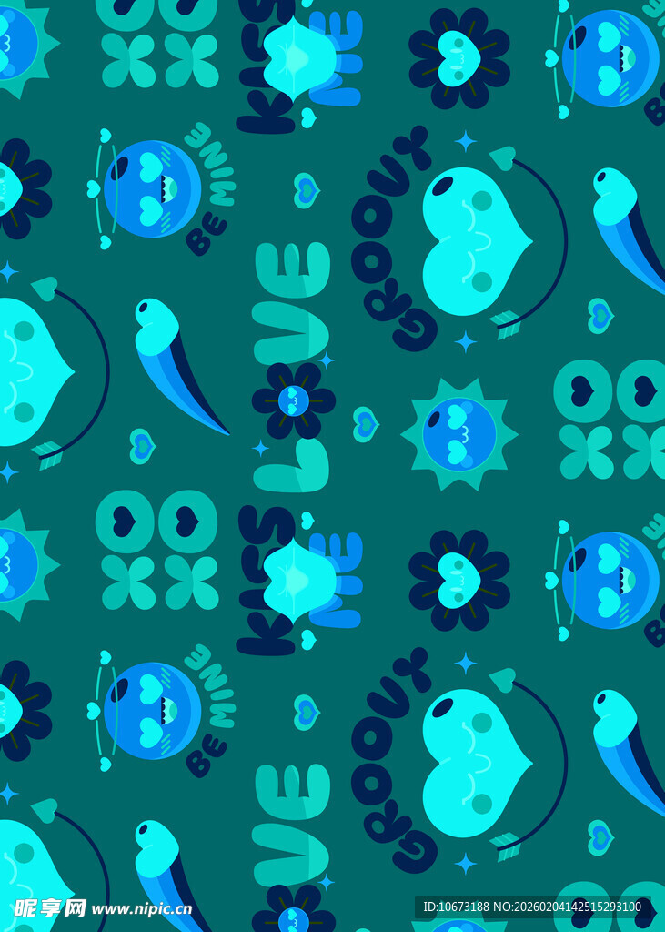 蓝绿几何图案背景纹理