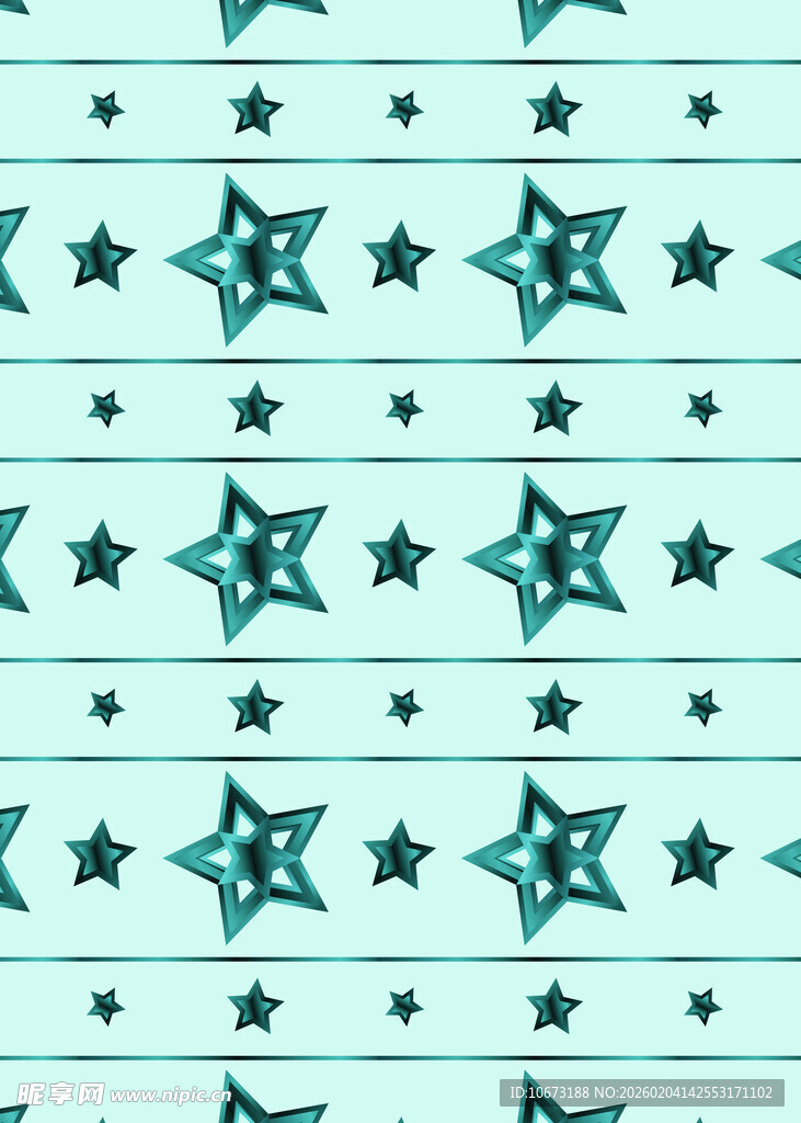 蓝底绿星简约图案