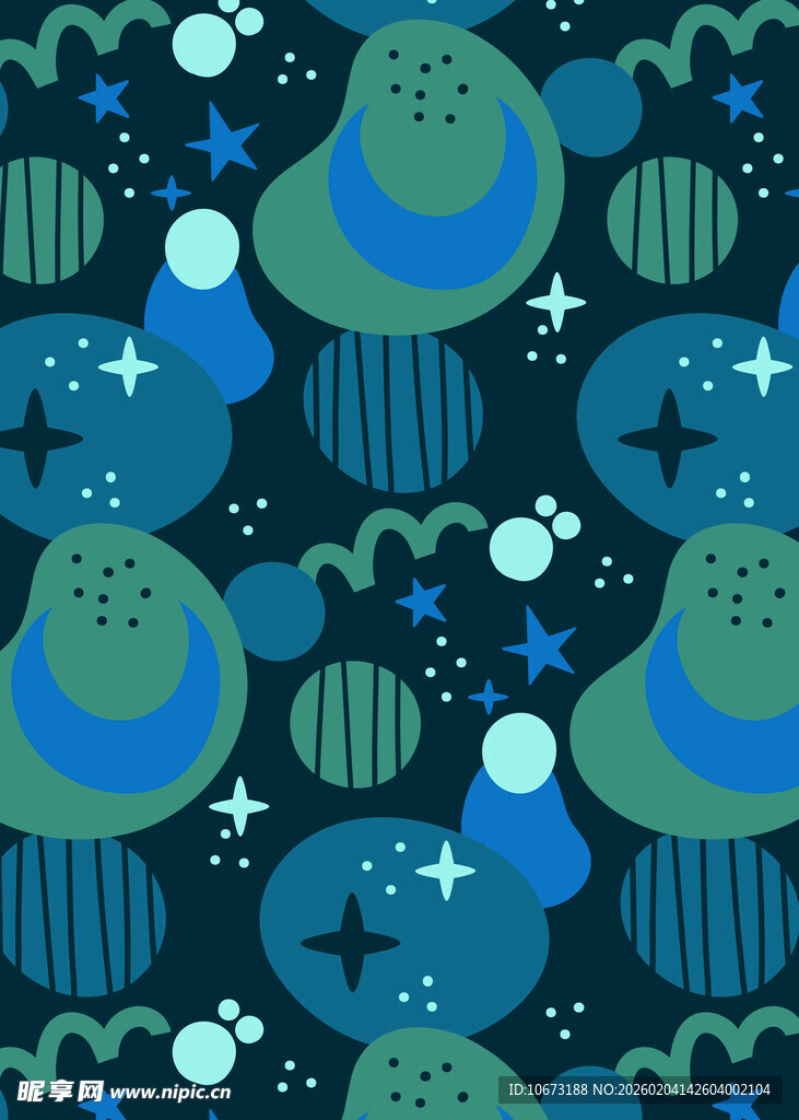 蓝色帽子星星图案背景