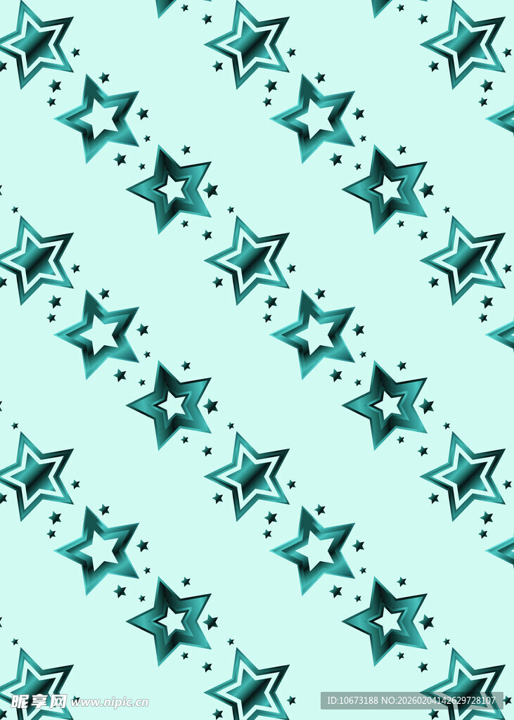 蓝绿色星星图案背景