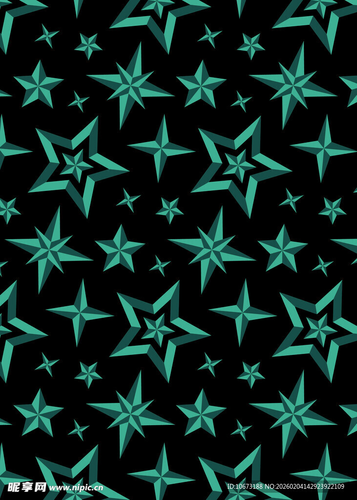 绿色星星图案背景