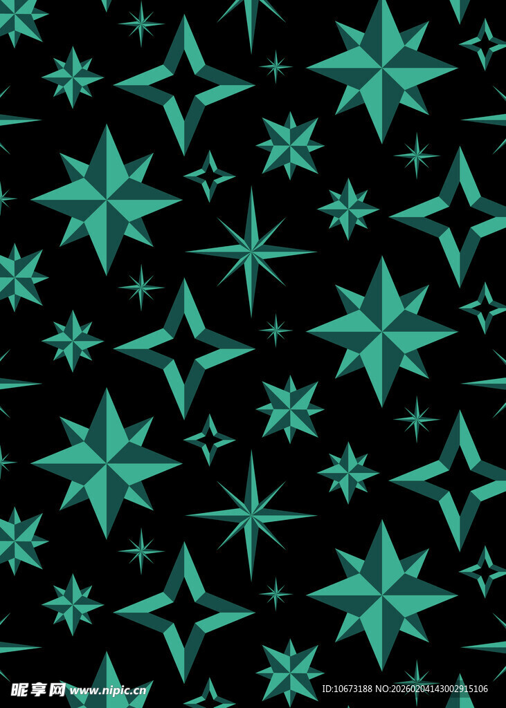 青绿色星星图案背景