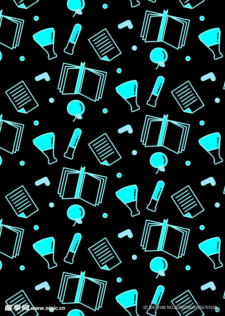 蓝色科技元素黑色背景图案