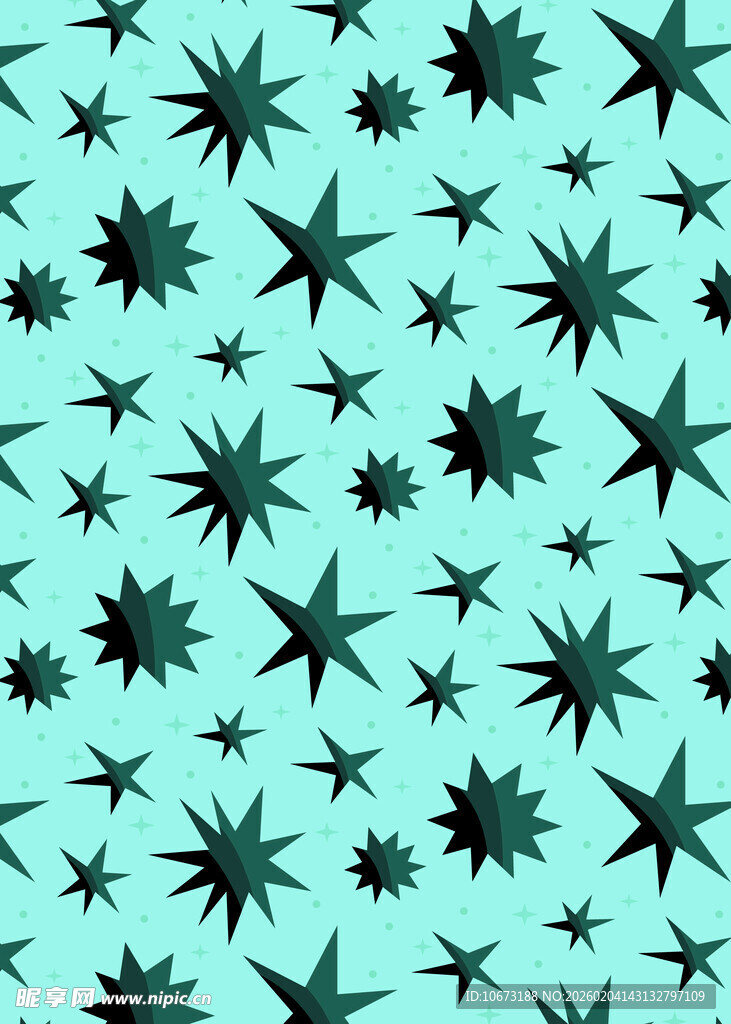 蓝绿色星星图案背景