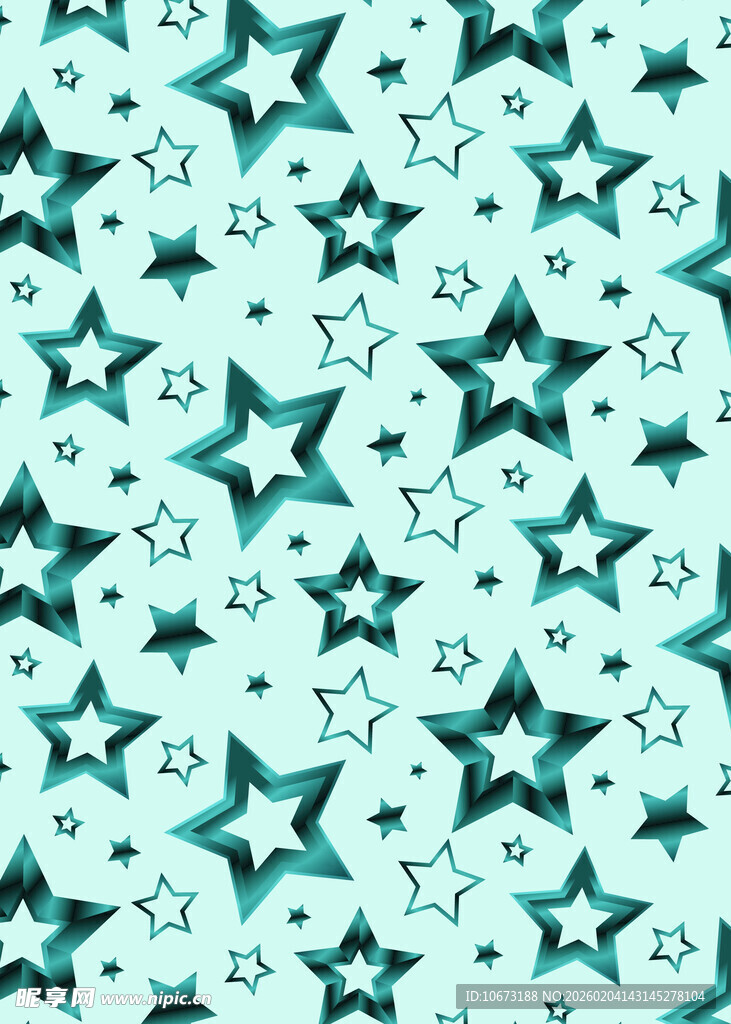 蓝绿色星星图案背景纹理