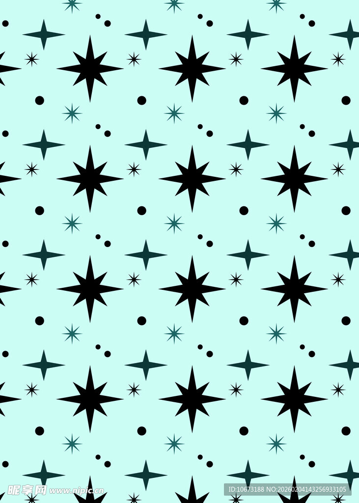 蓝底黑星几何图案背景