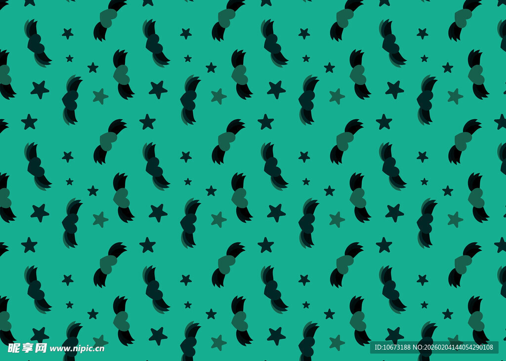 青绿色底黑色图案纹理
